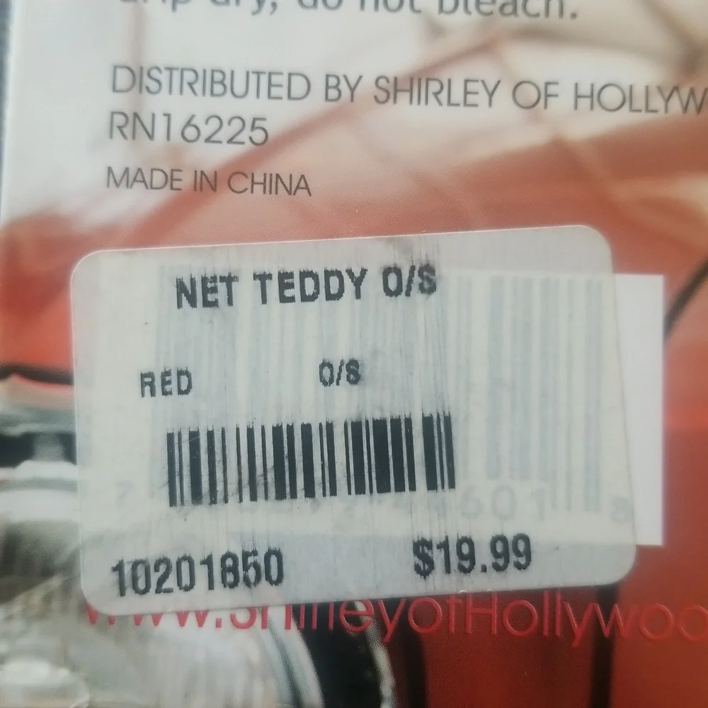 H.O.T. Mesh net teddy, red , one size fits most - Picture 3 of 4